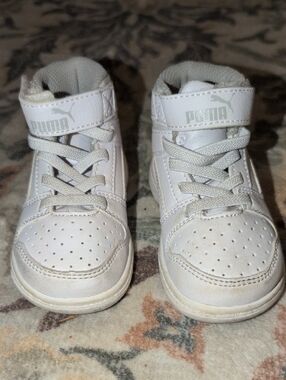 Puma Baby White High-Top Sneakers with Strap Size 5C